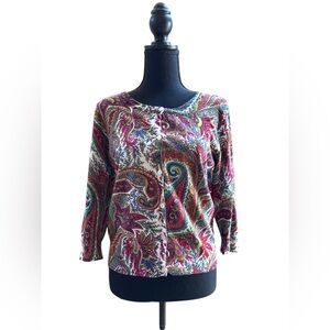 Joseph A Cardigan EUC Size L Women’s‎ Colorful All Season Rayon/Nylon